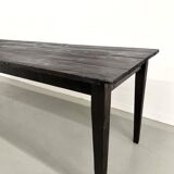 Large 1950s Farm Table in Burnt Wood (Shou Sugi Ban) – L245 cm