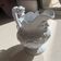Sky blue English earthenware carafe