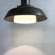 Vintae industrial pendant light with an opaline lamp shade, 1960s