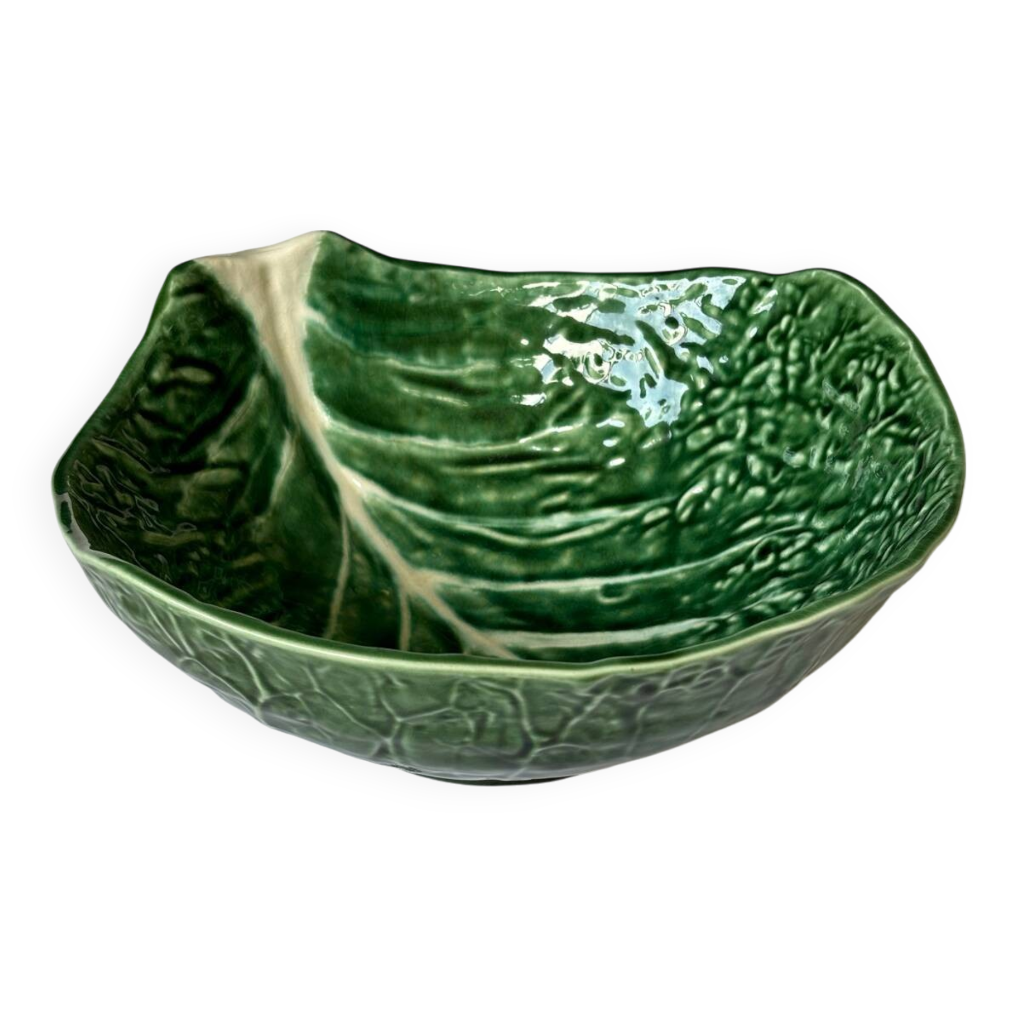 Cabbage leaf salad bowl with slip