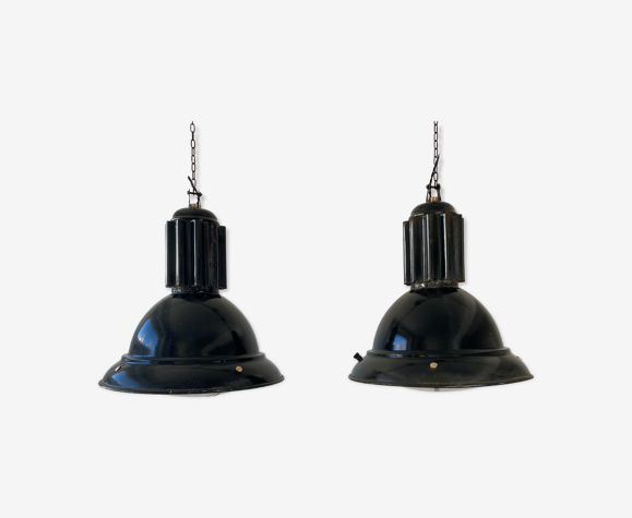 Lot 2 anciennes suspensions industrielles xl 38 cm