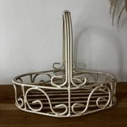 Beige cream metal basket shabby chic