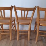Trio of bistro chairs in beech 50s