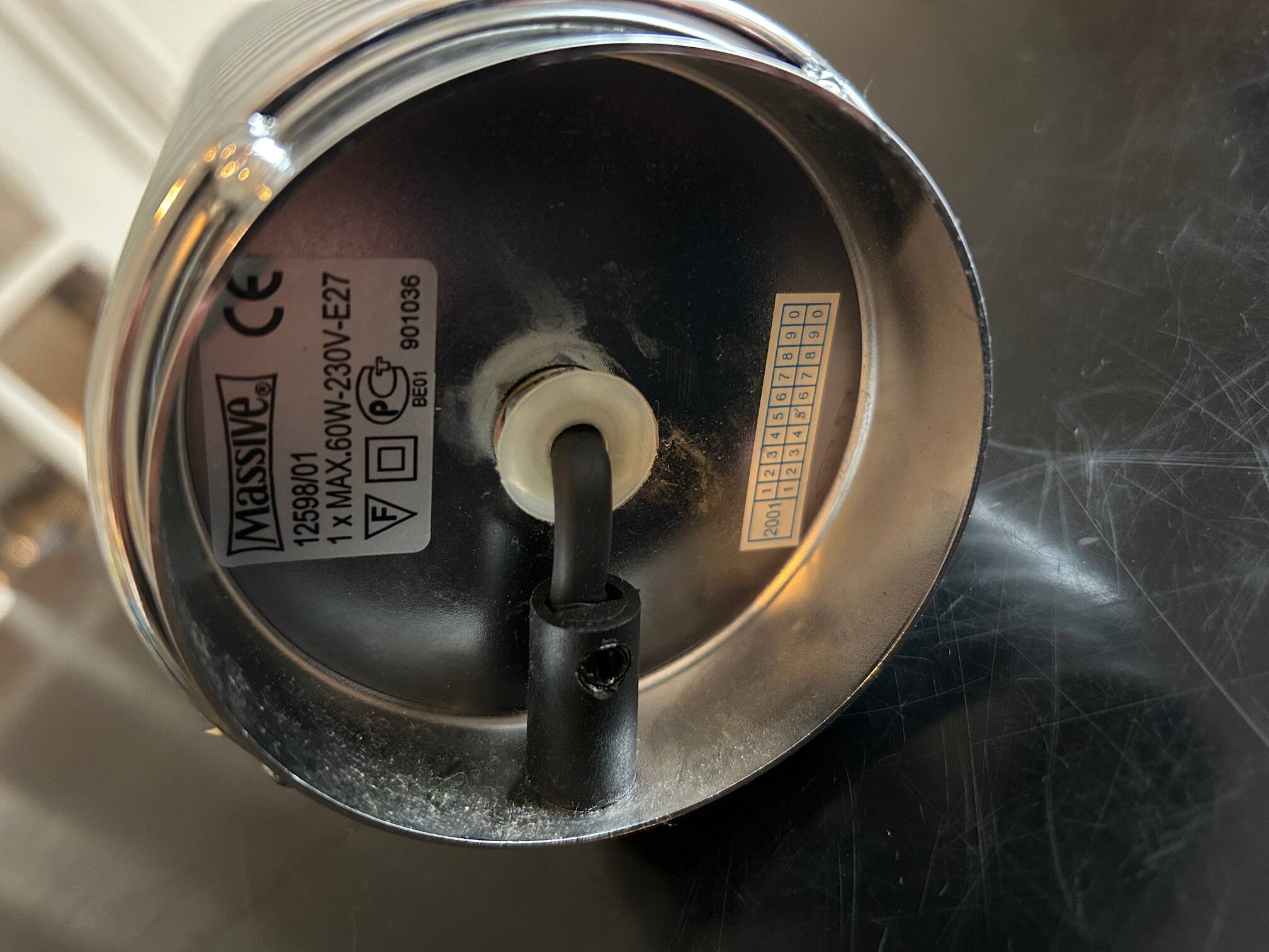 Chrome steel spring lamp