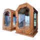 Pair of antique art deco display cabinets, vintage retro decoration