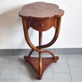 Art Nouveau side table in elm burl
