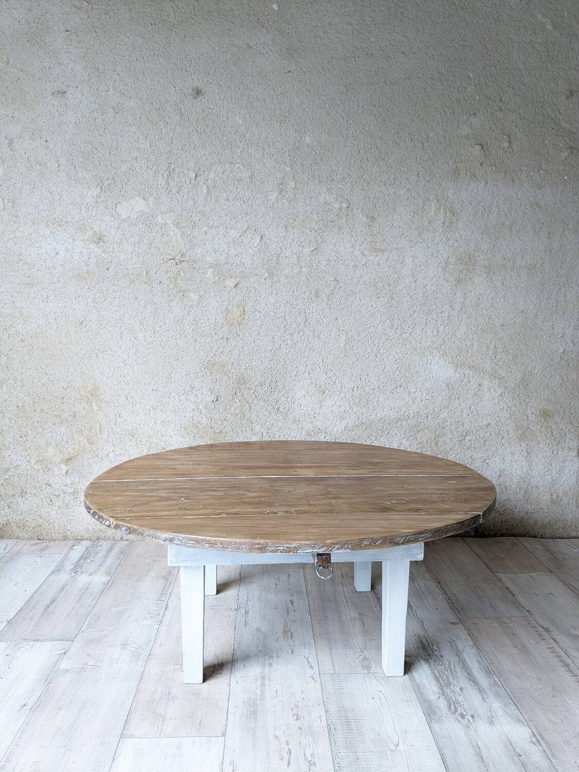 Round farmhouse coffee table