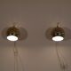 Pair of vintage brass wall lamps 1970