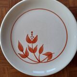 Set of 6 old orange flower dessert plates - Longchamp