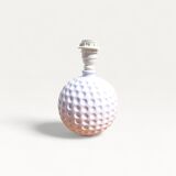 Vintage golf ball lamp base, white ceramic "Monteuse"