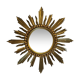 Miroir soleil en bois doré 60x60 cm