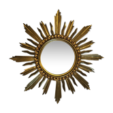 Sun mirror in gilded wood 60x60cm