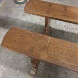 2 solid oak farm benches