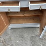 Parisian buffet old gray patina 2 doors 2 drawers