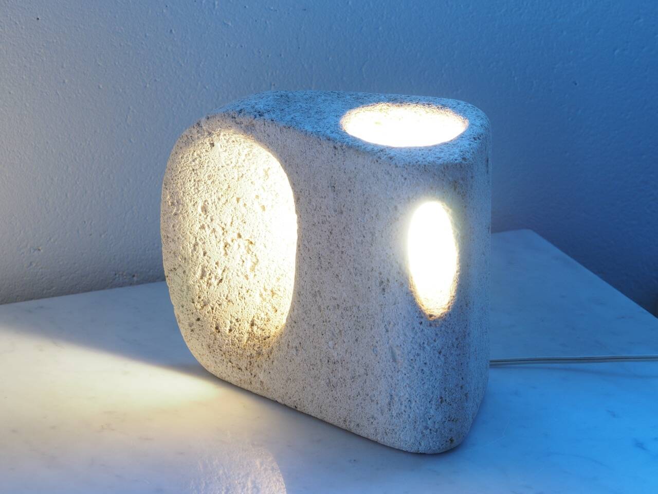 Sculpted stone lamp attributed to albert tormos