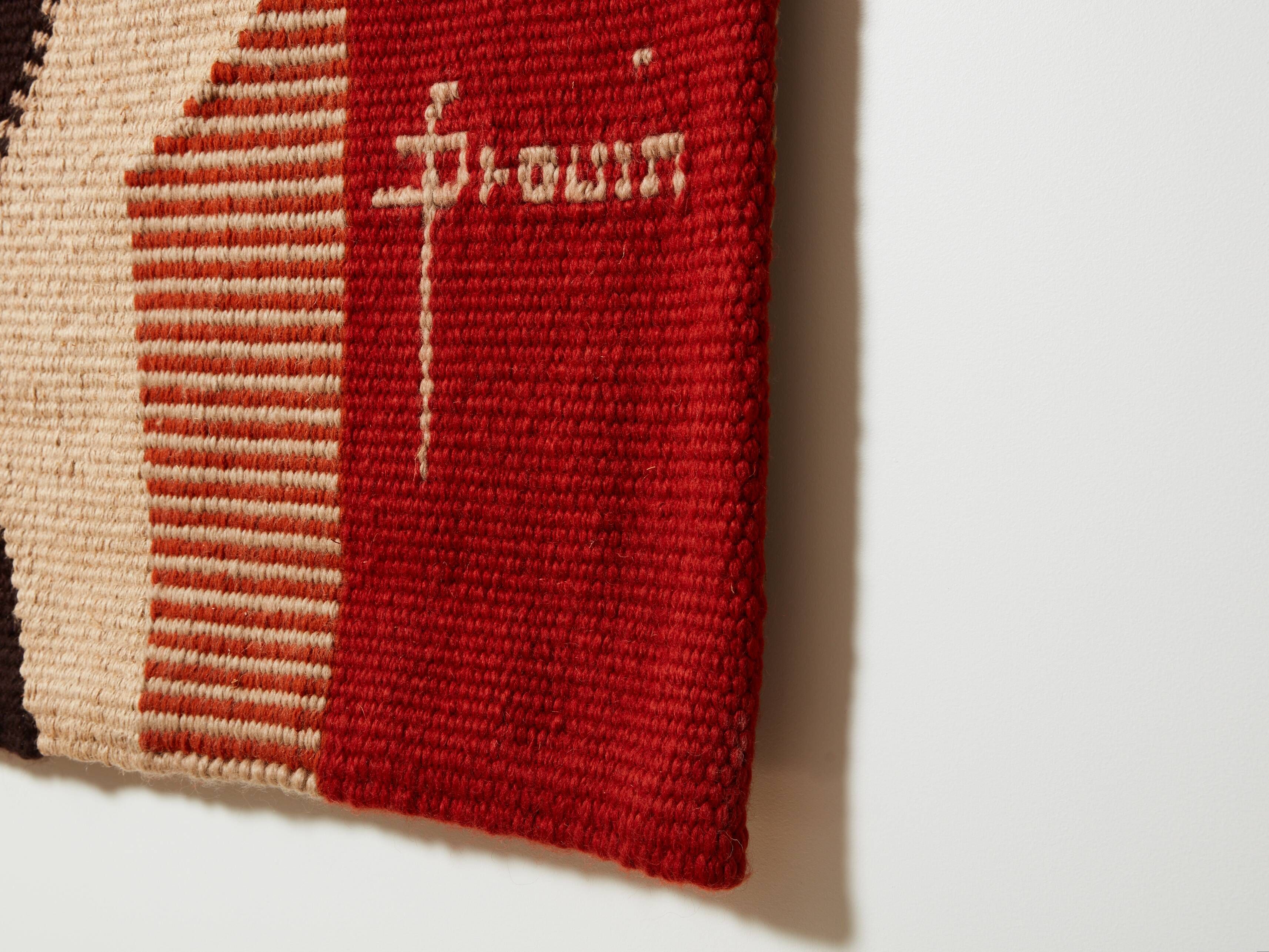 Daniel Drouin woven wool tapestry “Ombre rouge” 1970