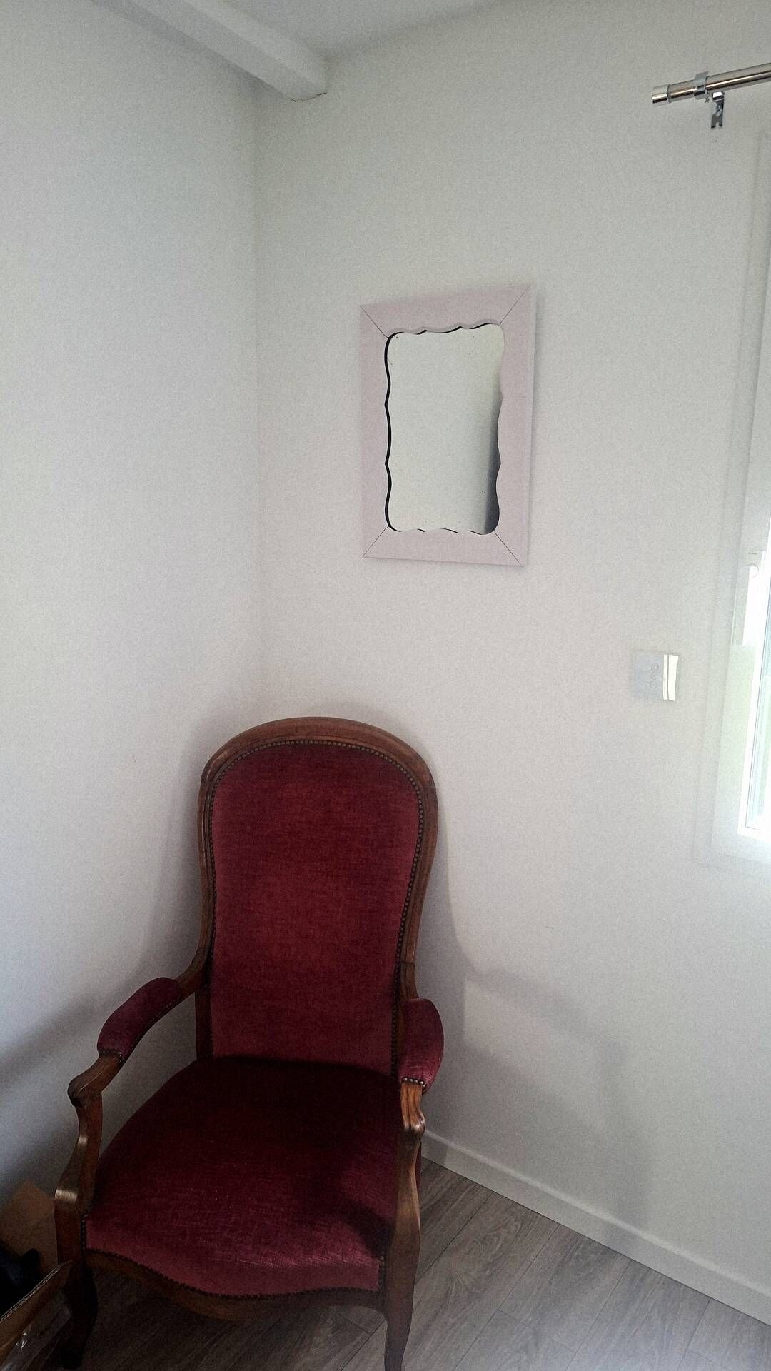 Miroir mural rectangulaire Milieu XX's cadre Rose Poudrée