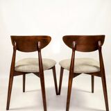 Set of 4 heritage herringbone natural linen dining chairs