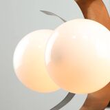 Vintage Italian Copper & Opaline Chandelier, 70s