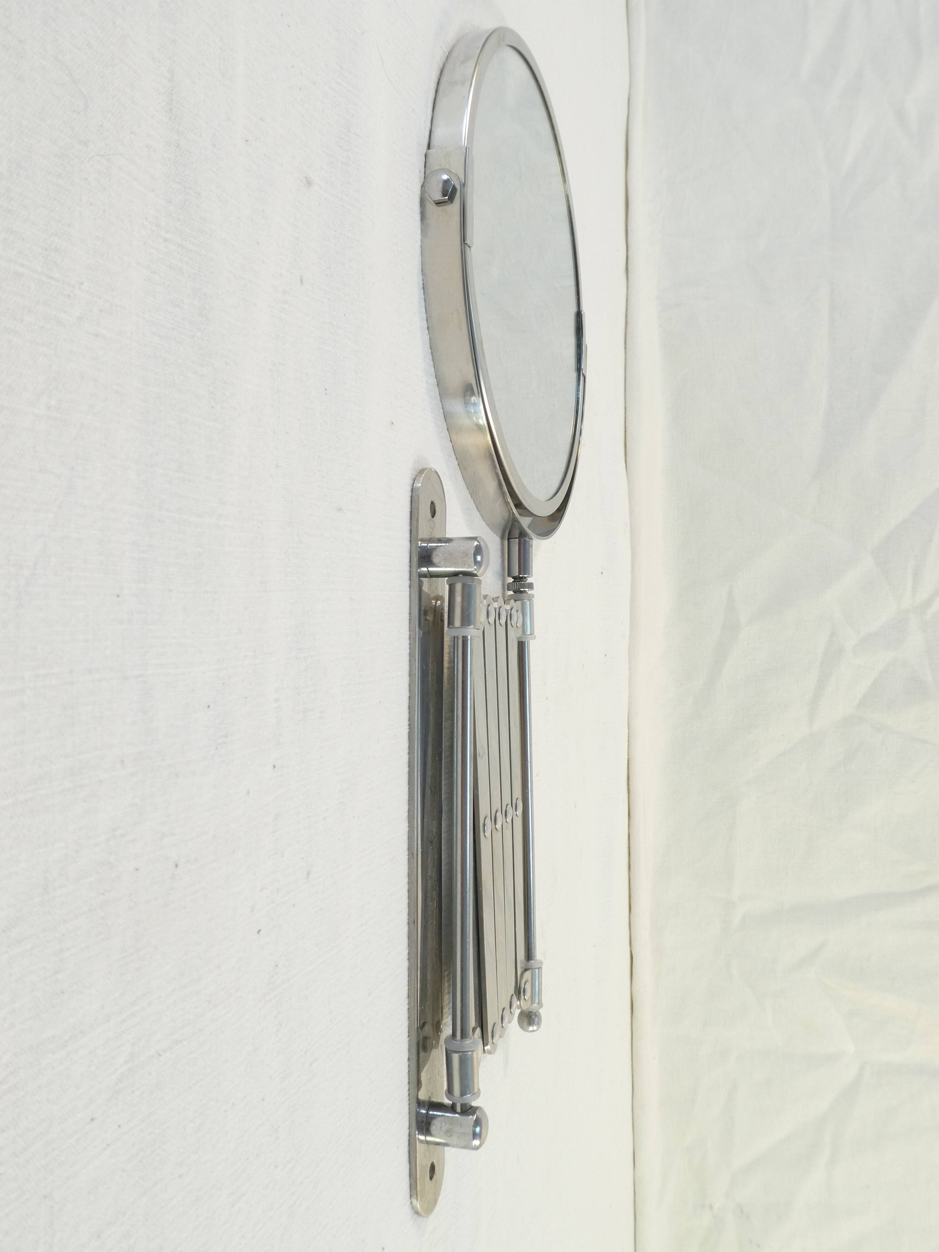 Vintage metal accordion wall mirror