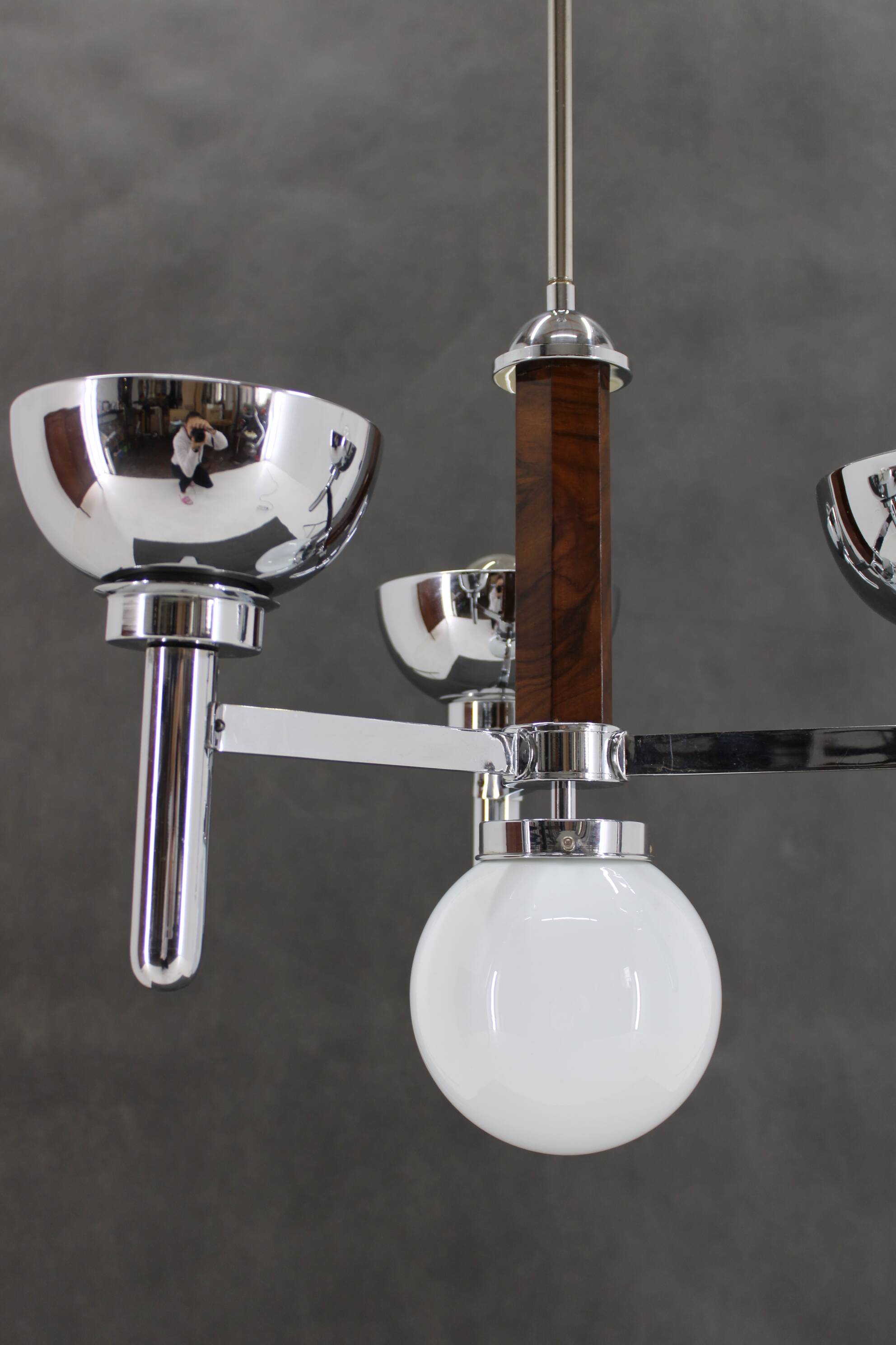 1930s Art Deco Chandelier, Czechoslovakia