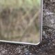Small vintage barber mirror – metal frame – antique mirror