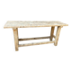 Primitive industrial table workbench in raw natural wood vintage bohemian trade store
