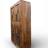 vintage shallow wooden wall cabinet