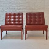 Pair of vintage armchairs by Ole Gjerlovs Knudsen and Torben Lind for France and SØn 1960