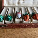Set of 12 ceramic vegetable knife holders from Vallauris