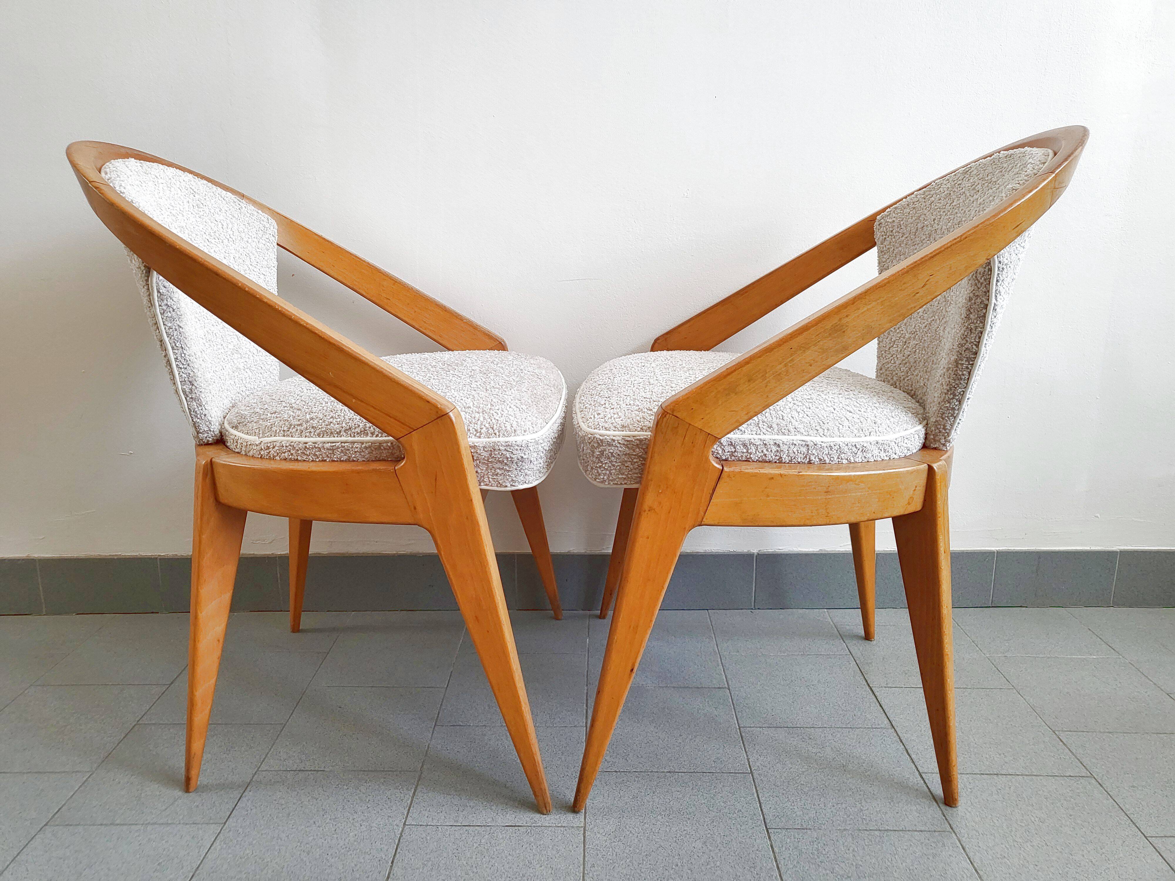 Set of 4 vintage chairs by Charles Ramos 1950