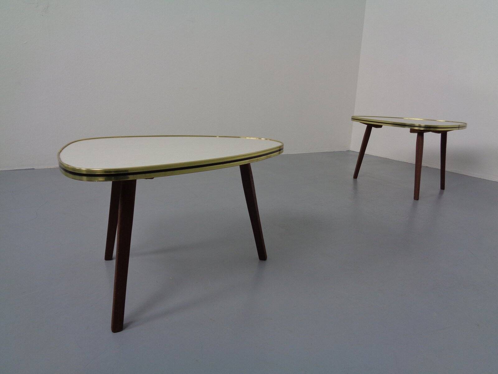 Mid-Century German Tripod Flower Side Tables, 1960s, Set of 2