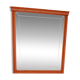 Beveled glass wall mirror in solid wood frame