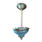 Chandelier support gilded metal art deco globe frosted edging gilded
