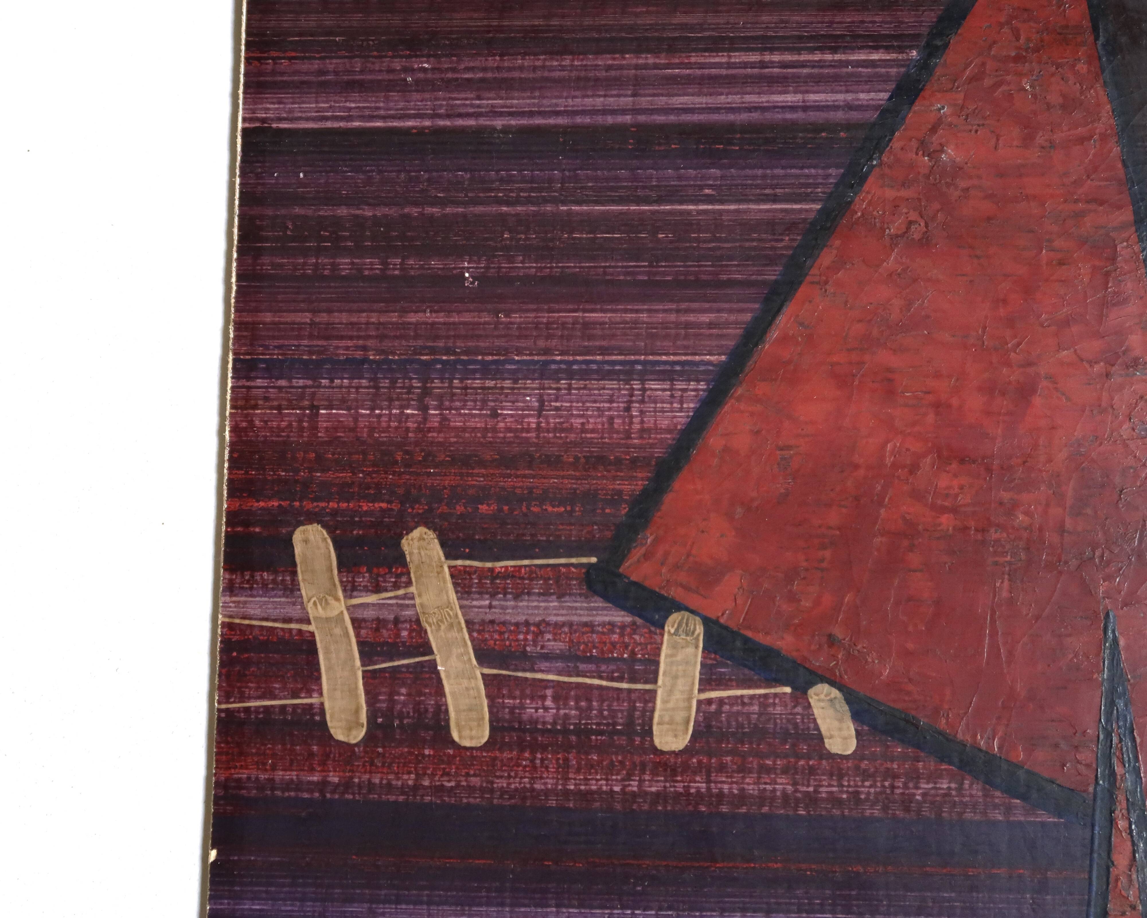 Tableau, peinture abstraite signée, école Allemande moderne, années 50