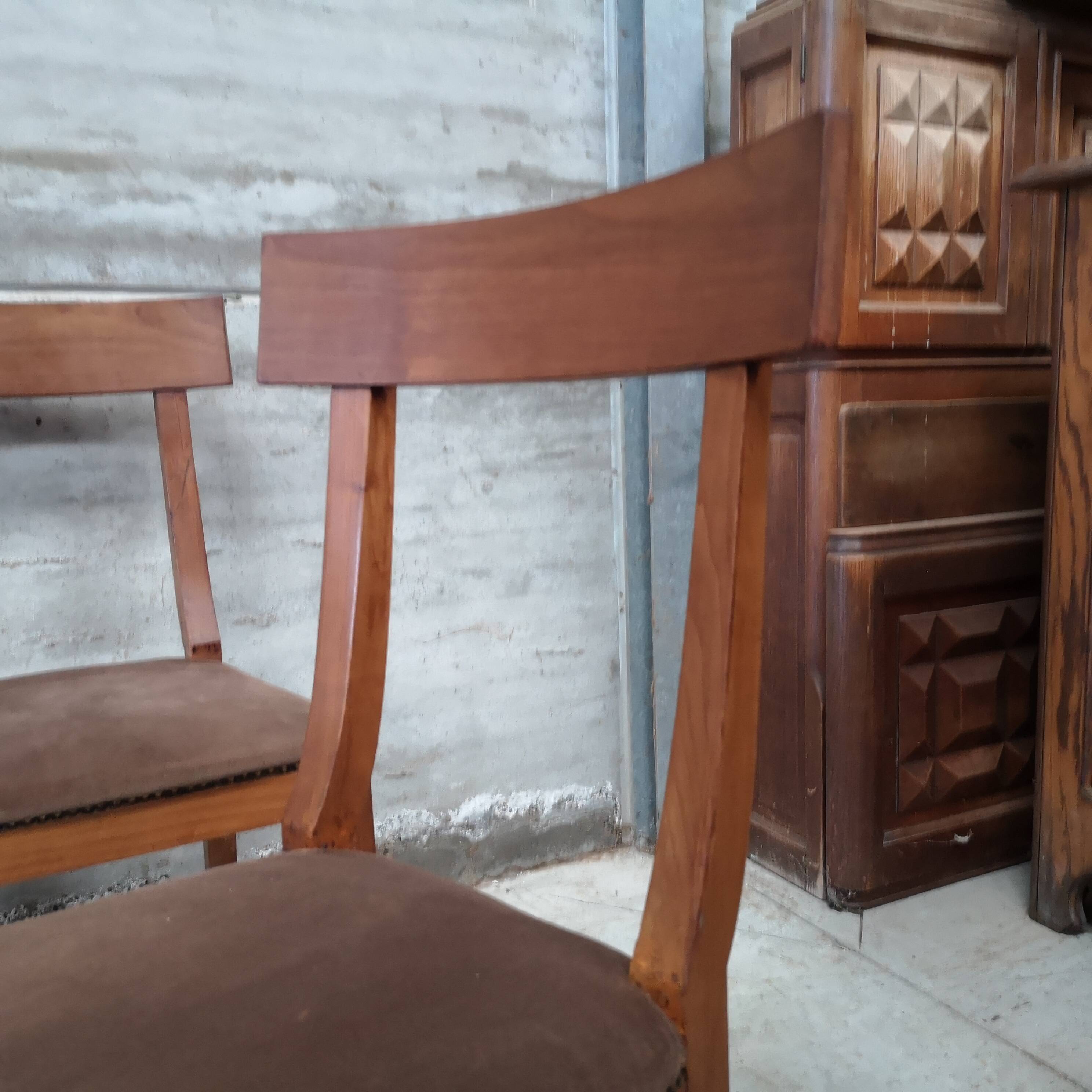 4 Directoire period cherry wood chairs