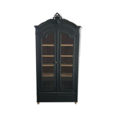 Vitrine noire et bois