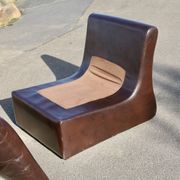 Modular sofa made up of 3 leather armchairs. Circa 1970