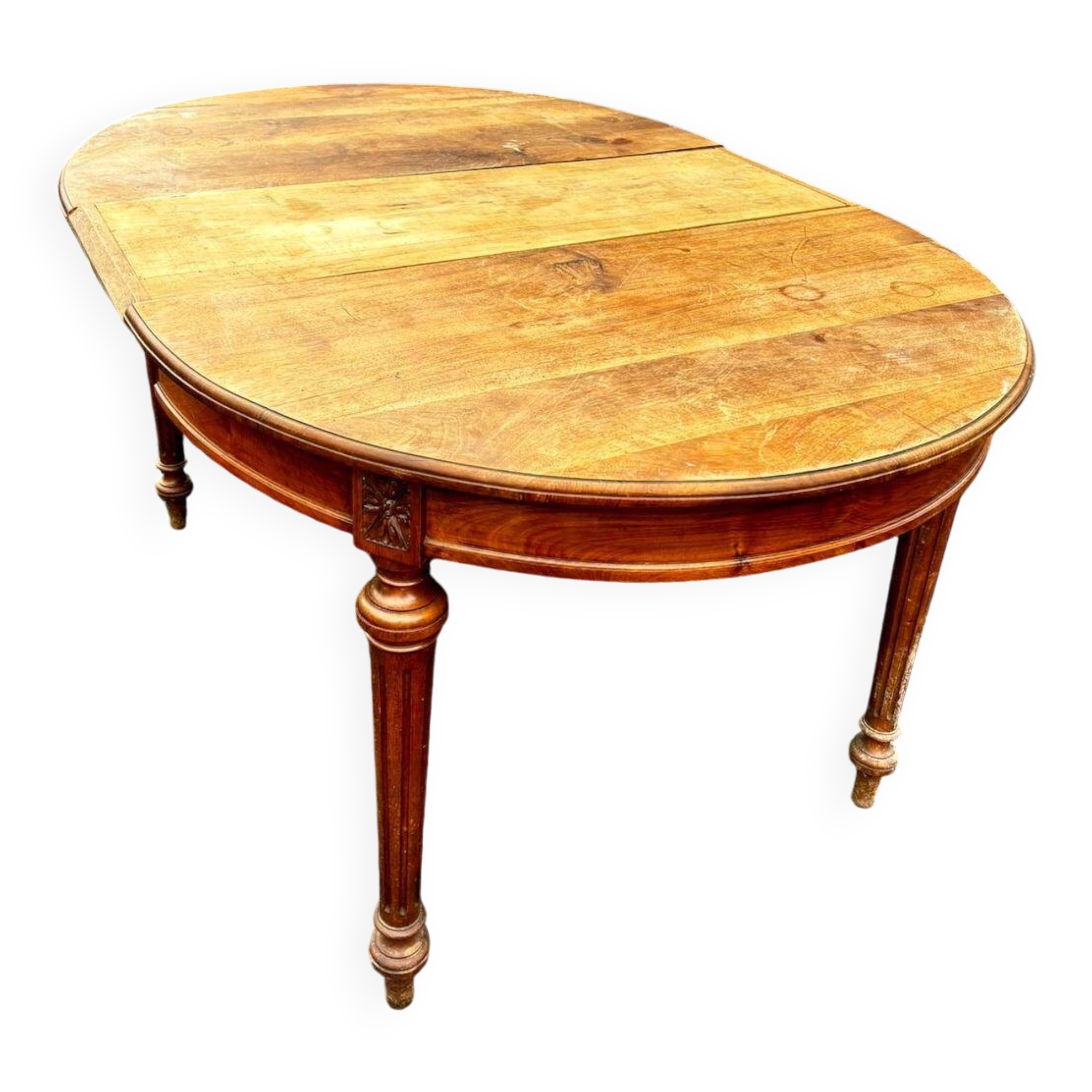 Antique solid wood table – rare model – Louis XVI style (circa 1920)