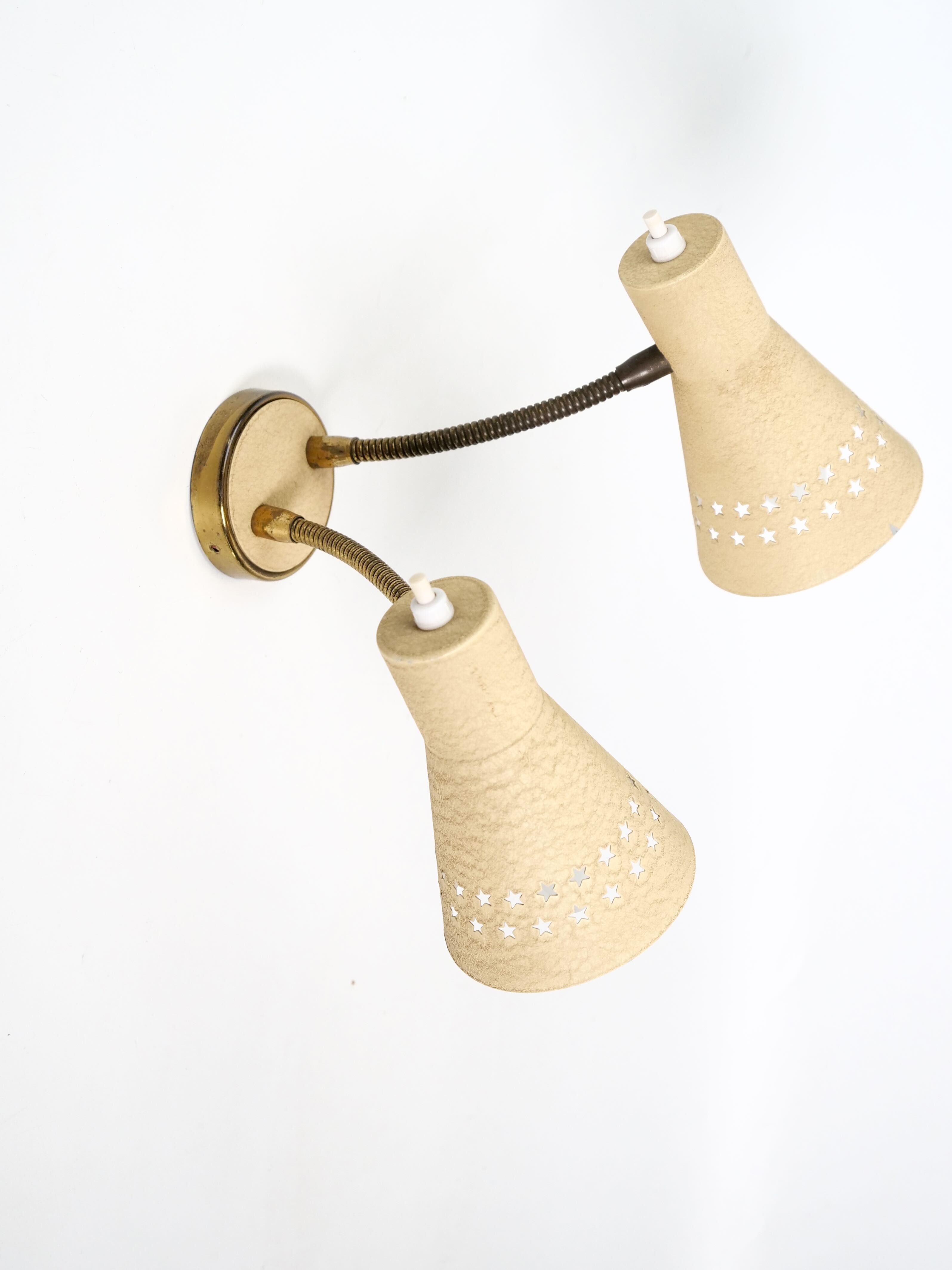 Italian wall lamp double flexible 1950