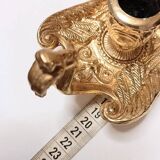 Peacock candle holder in gilded brass 1970