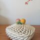 Vintage woven box - Fruit decor in slipware
