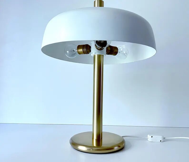 Large Vintage Space Age Desk Lamp, Brass