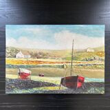 Painting red boats