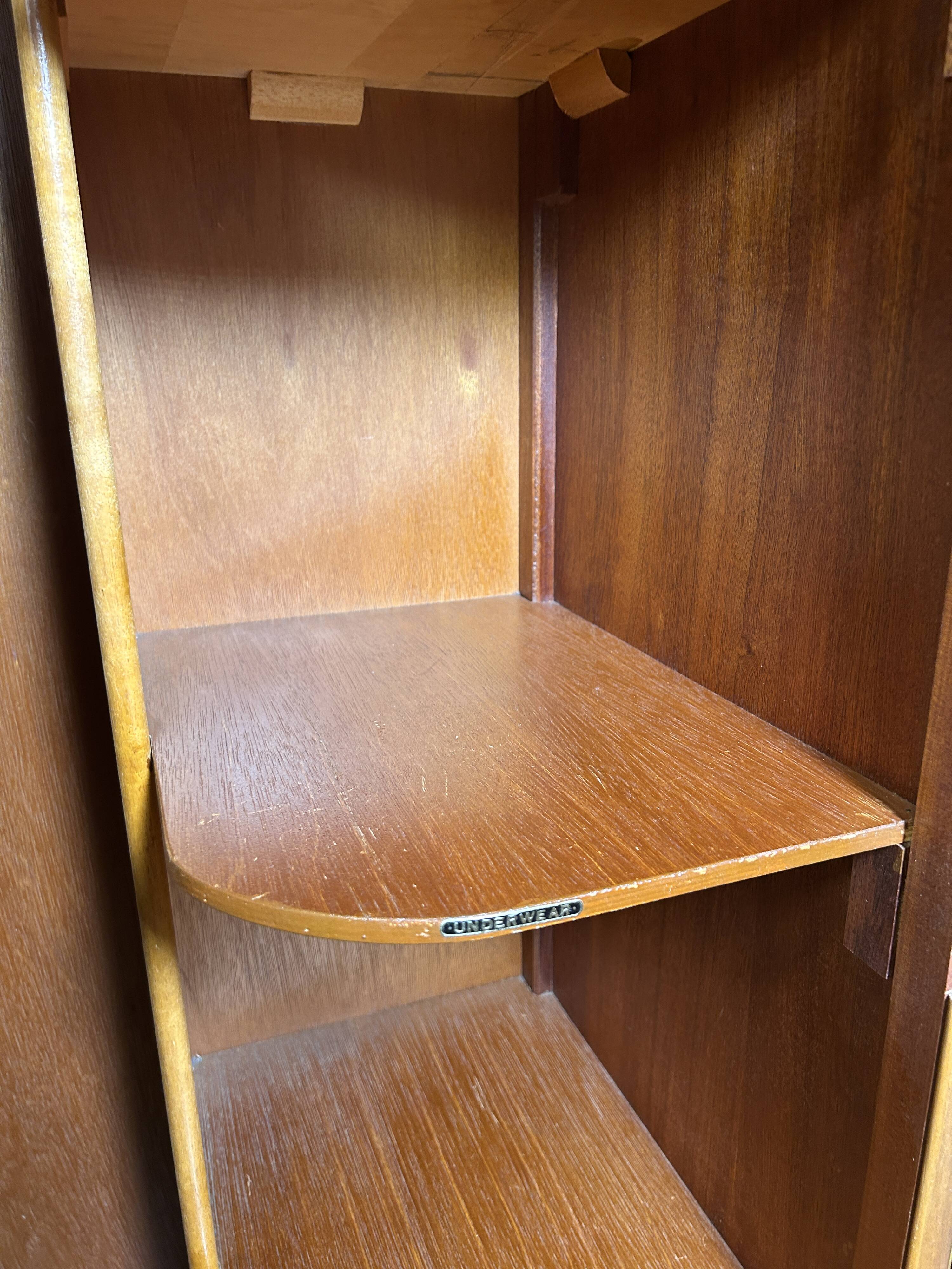 Art Deco Burr Walnut Vintage Brocante Gents Wardrobe (1930–1940)