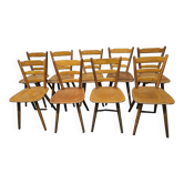 Lot of 9 1960s Campagarde bistro chairs