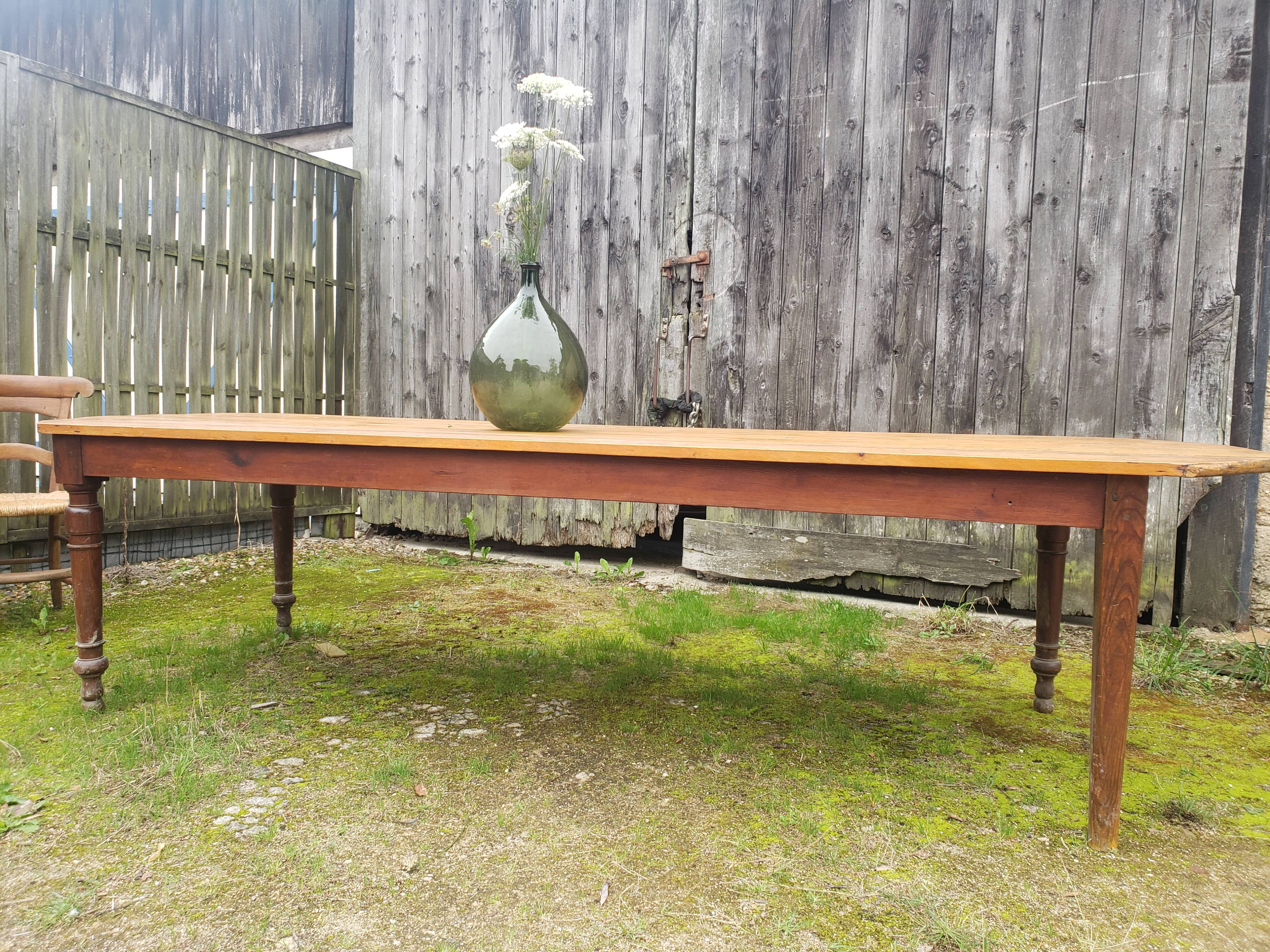 Old farm table in pine 3 meters