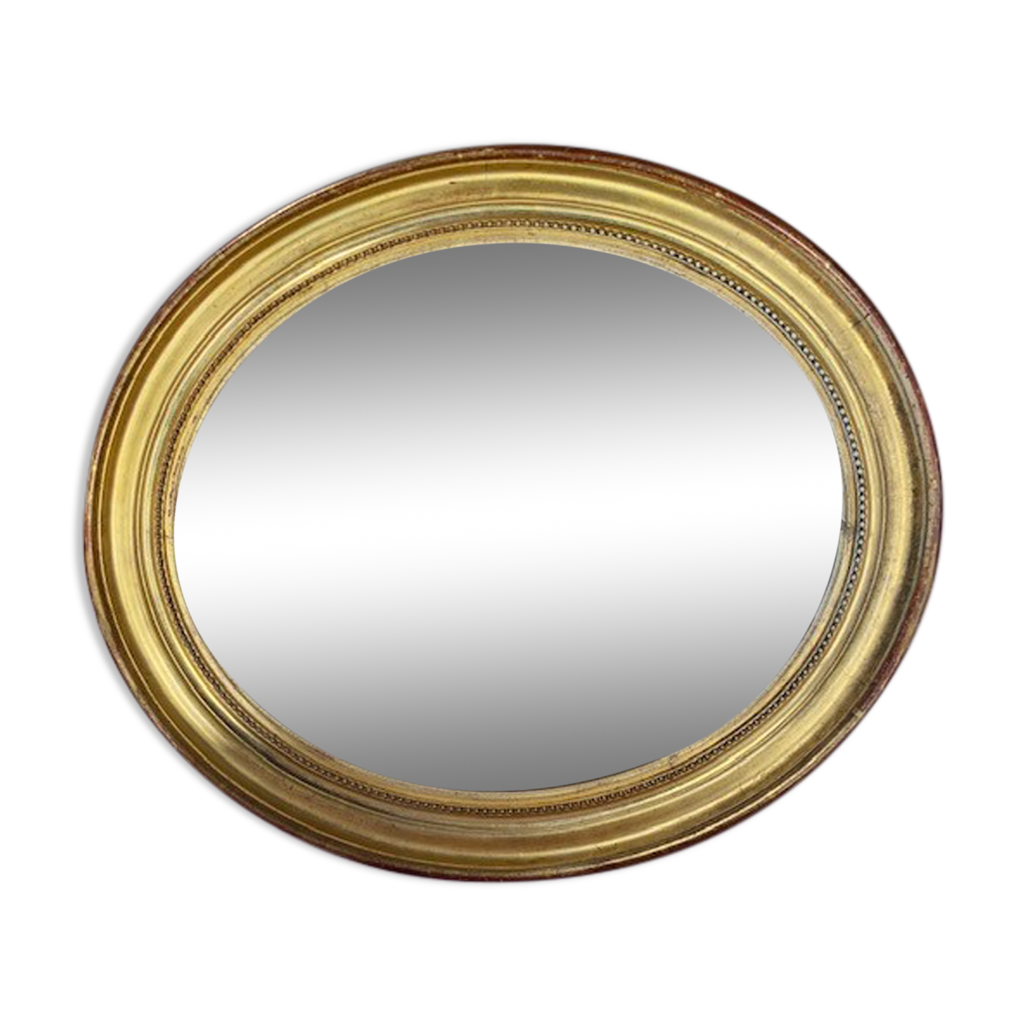 Golden oval mirror