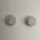 Pair of vintage geometric wall lights, white lacquered metal, Germany 1980s