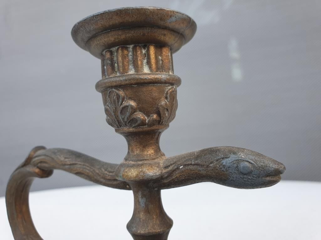 Nineteenth century snake candle holder